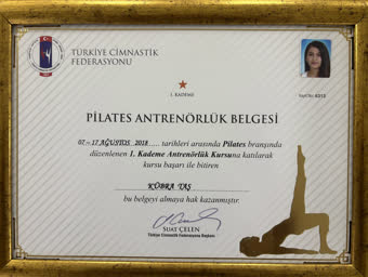 Türkiye Cimnastik Federasyonu 1. Kademe Pilates Antrenörlük Belgesi, Kübra Taş, Ağustos 2018